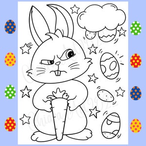 funny easter bunny coloring pages printable