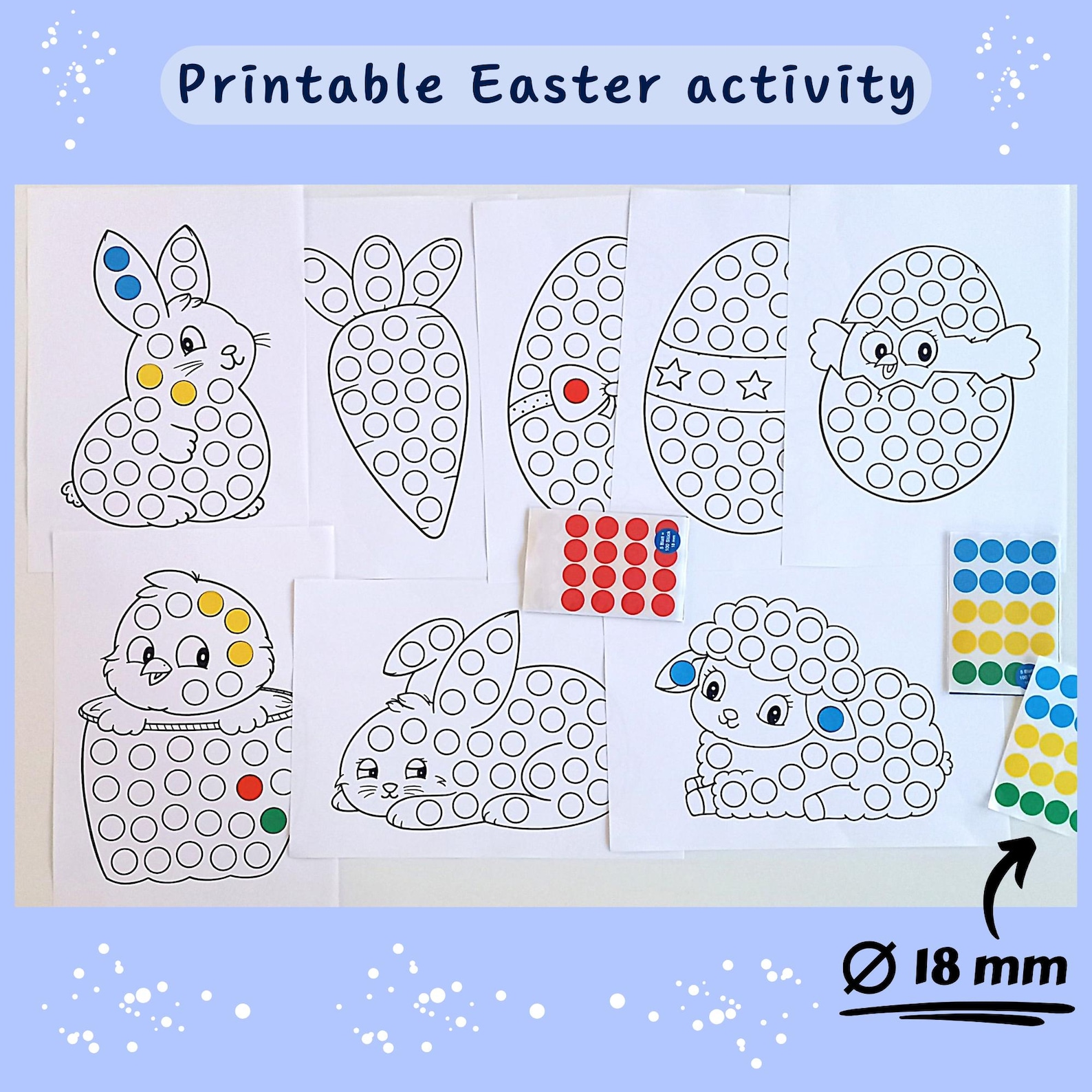 Easter Dot Sticker Activity Printable, Easter Craft Toddlers, Do a Dot ...