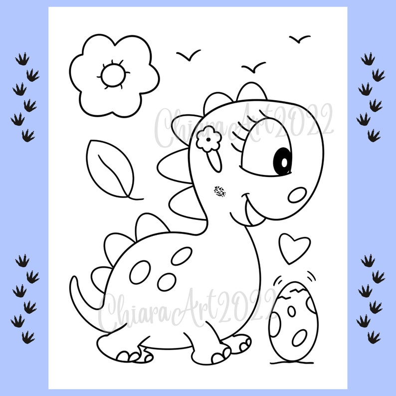 Dinosaur Girl Coloring Pages Printable, Cute Dinosaur Coloring Page for ...