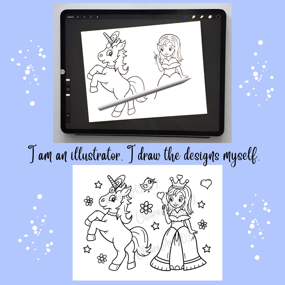 Princess Unicorn Coloring Pages for Kids and Adult Printable, Pretty ...