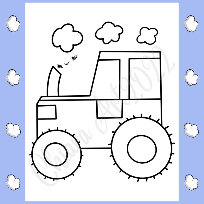Vehicle Coloring Pages for Toddlers, Easy Car Coloring Pages, Simple ...