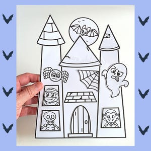 haunted house cut out for kids printable