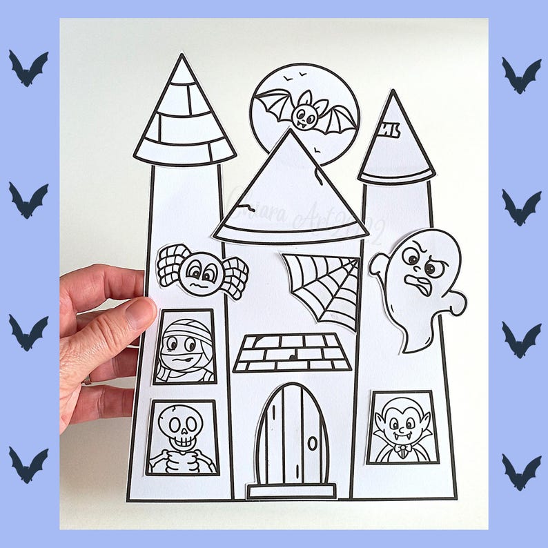 haunted house cut out for kids printable