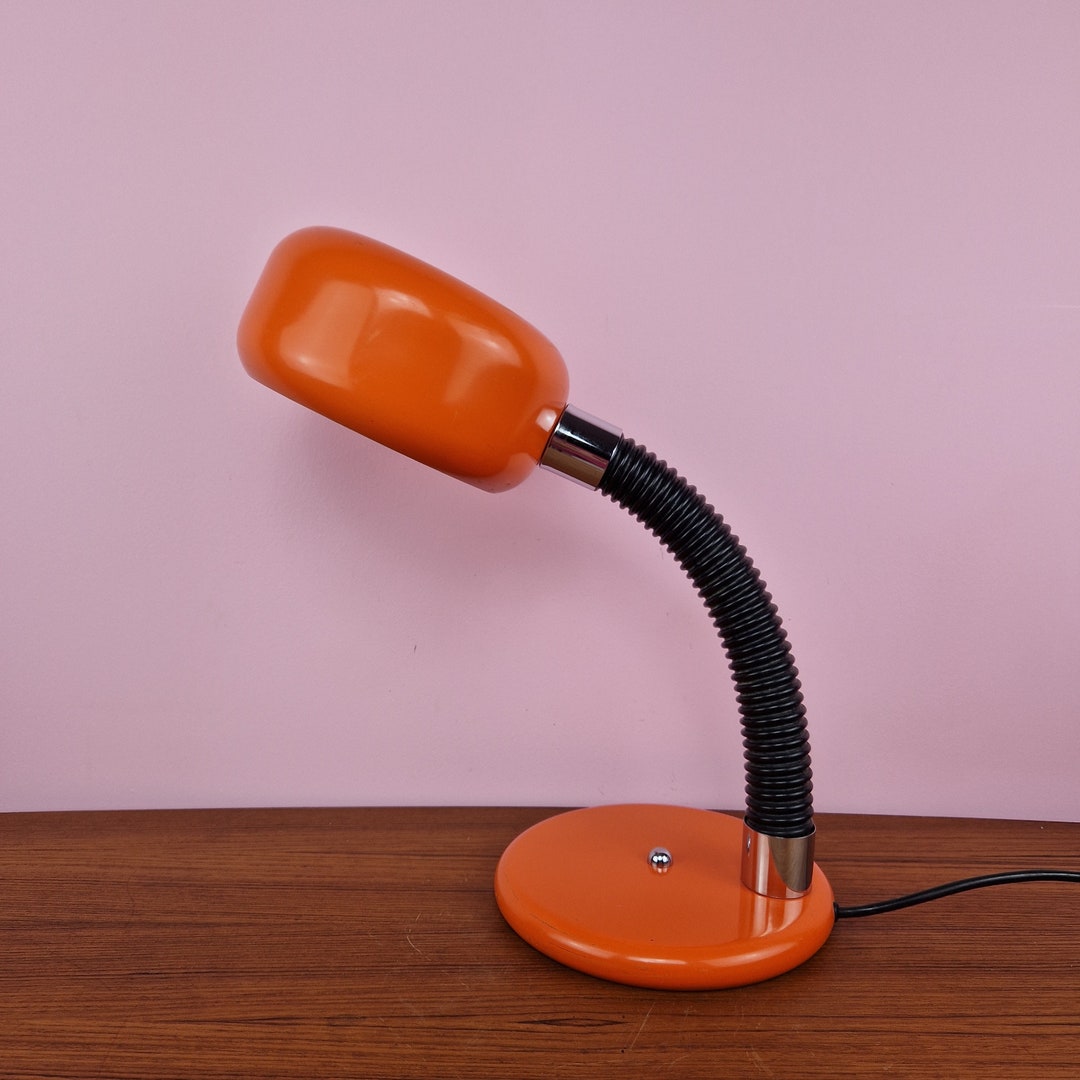 Mid Century Modern ORANGE Desk Lamp Table Lamp Space Age Etsy