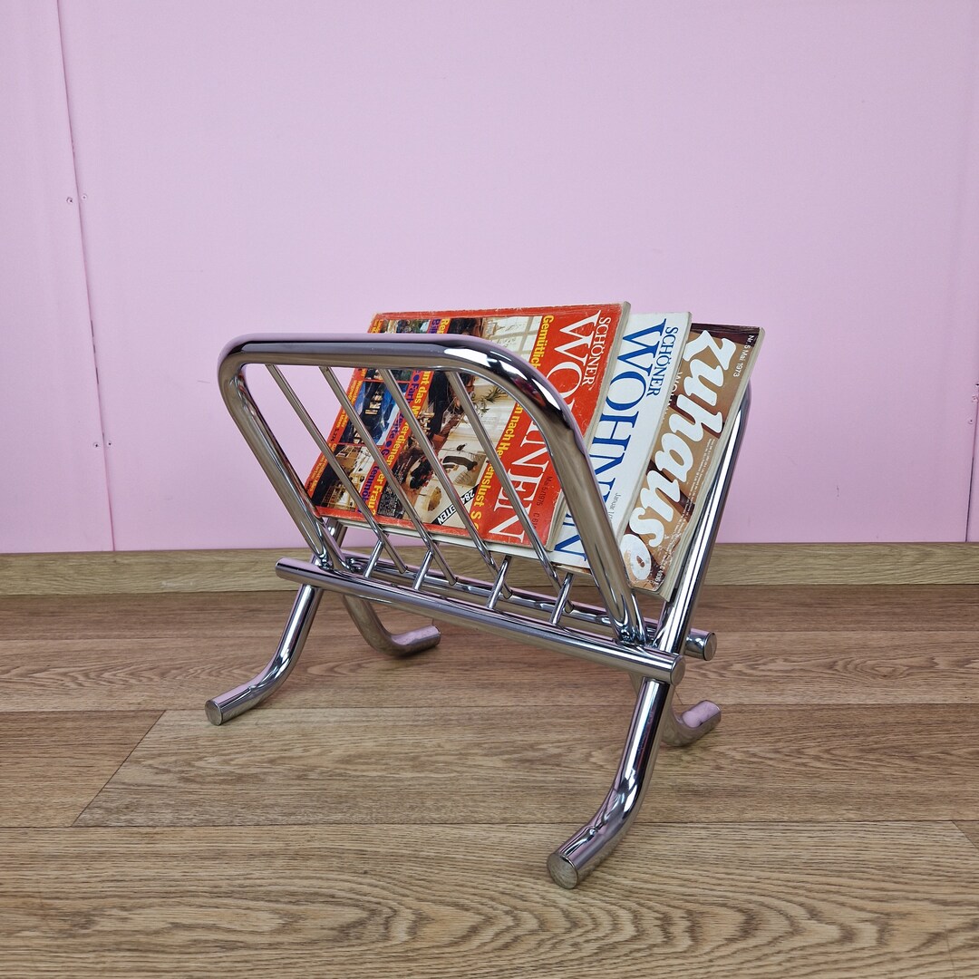 Vintage Zack Folding Chrome Magazine Rack Bauhaus Newspaper - Etsy