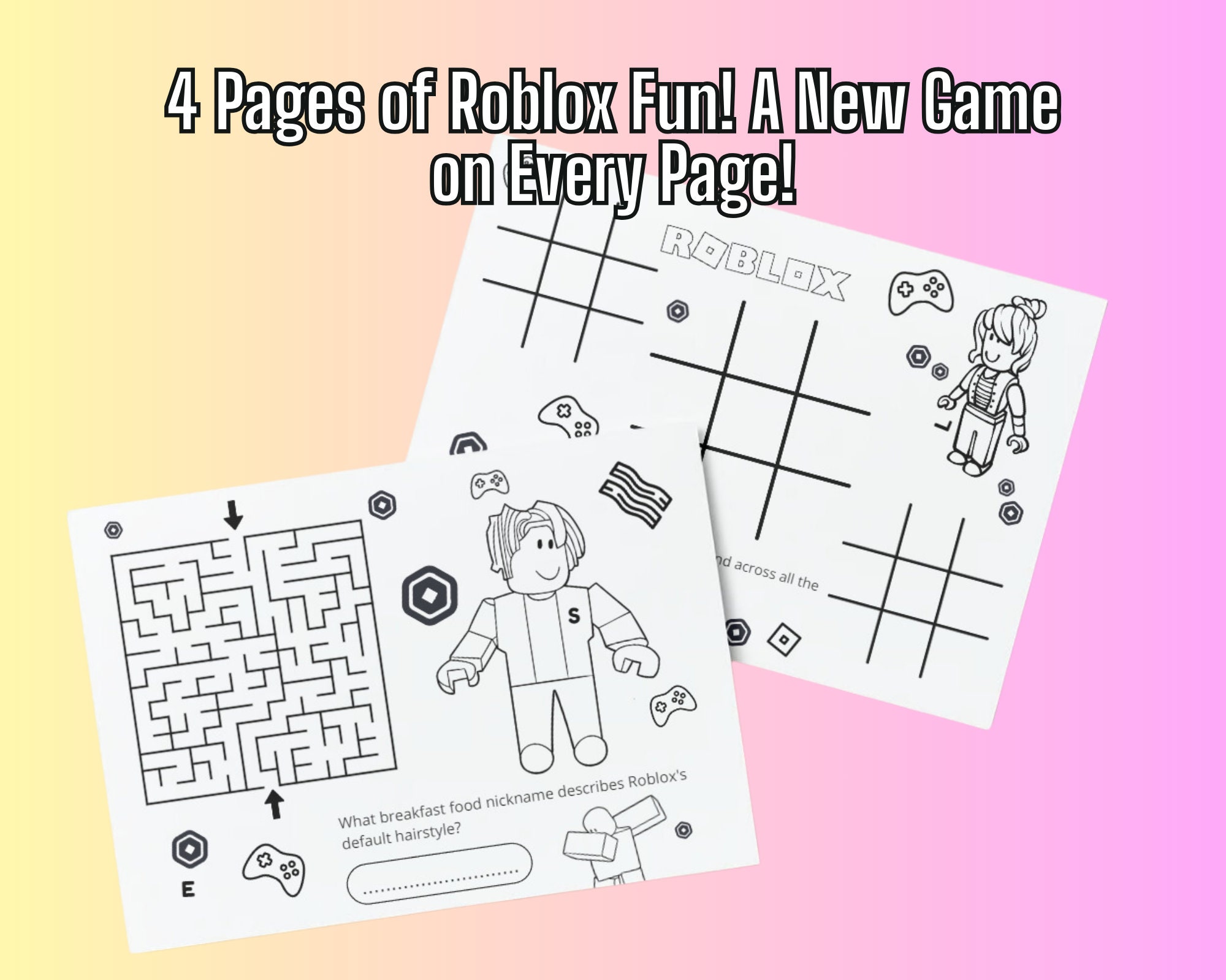 Roblox Puzzles 4-page Activity Game Set With Answer Sheet, Instantly ...