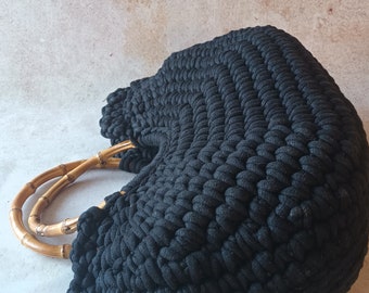 sac au crochet noir