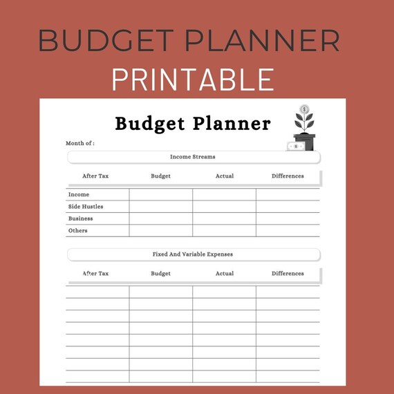 Budget Planner Printable Minimal Productivity Printable - Etsy