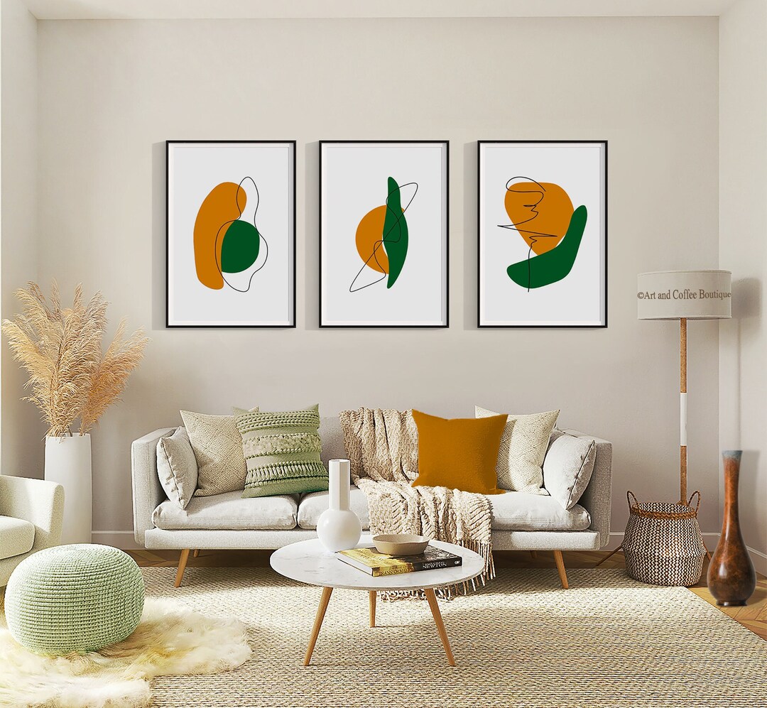 Set of 3 Abstract Art Prints, Printable Wall Art, Digital Print ...