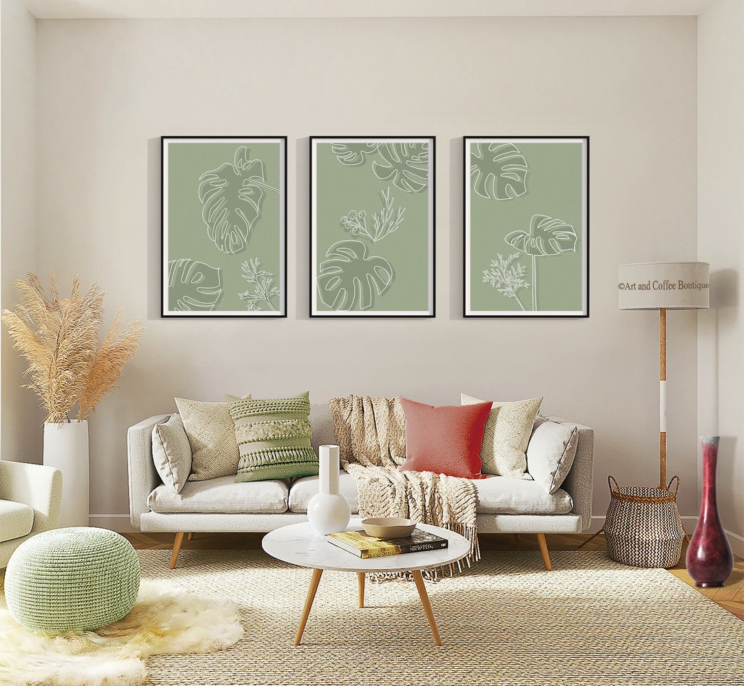 Set of 3 Botanical Art Prints, Printable Wall Art, Digital Print, Home ...