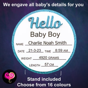 Baby announcement plaque / baby details / birth announcement / baby plaque / baby name sign / baby boy / baby girl / newborn / new baby