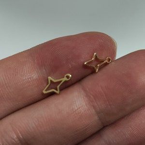 Gold Plated Earring Pendant,Star Charm Pendant,North Star Charm Earring Pendant,Necklace Pendant,Bracelet,Jewelry Production Supply,7x10mm