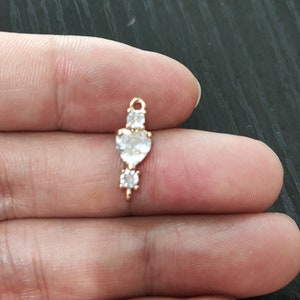 10Pieces Beautiful Pearl Earring Pendant Cubic Zirconia Pendant, CZ Gold Earring Pendant, Snowflake Earring Chain - Jewelry Making Supplies