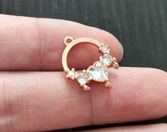 10pcs Exquisite Zircon Flower Vine Pendant - Earring Pendant - Necklace Connector - DIY Gemstone Making Accessories