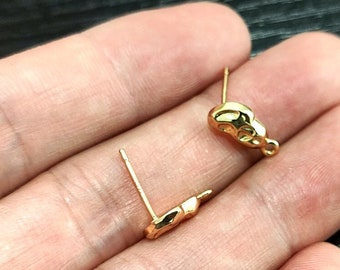 Mini foot stud earrings, pillar stud earrings, footprint stud earrings, gold shaped stud earrings, hoop stud earrings charm, earring making