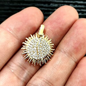 Bling Zircon Sun Pendant, Zircon Sun Pendant, Sun Pendant Charm, Gold Plated Pendant, Sunflower Charms, Expandable Wings Pendant
