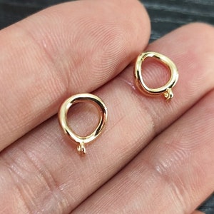Original Circle Earrings • Gold or Silver - Geometric - Small Studs - 14k Gold Studs - Minimalist Earrings - Open Circle Studs