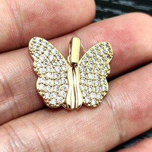 Zirconia butterfly pendant-14k gold plated butterfly pendant-crystal pearl pendant-diy necklace earrings charm accessories