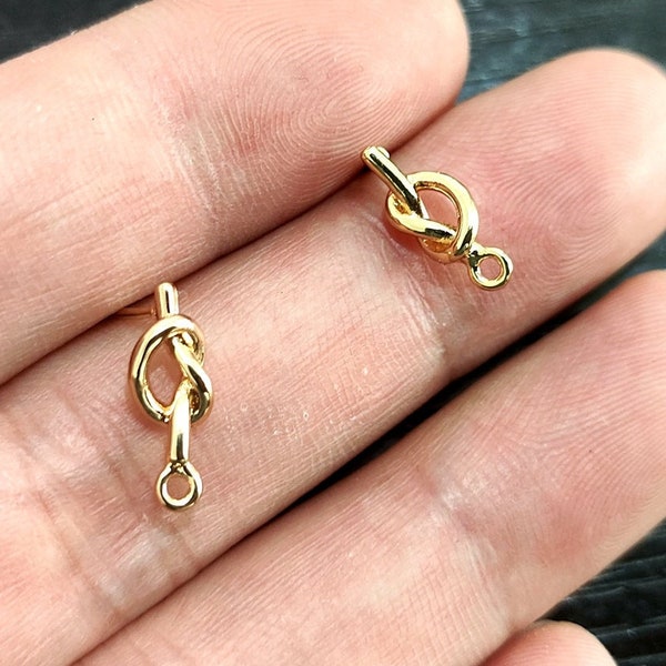 Gold Knot Earhooks,Round Spiral Earring Hooks, s925 Silver Earring Hooks For Jewelry Making, Round Swirl Earring Hooks with Loop, Ear wire