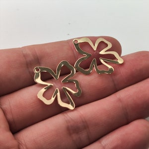 10pcs+14k Gold Plated Openwork Leaf Earring Charm, Gold Leaf Earring Pendant, Necklace Pendant, Earring Making Supply Wholesale