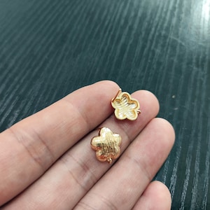 2pcs Flower Stud Earrings, Geometric Petal Brushed Stud Earrings, Copper Plated Real Gold Stud Earrings, Stud Jewelry Discovery