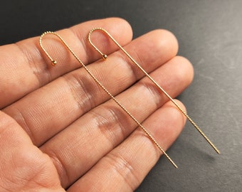 Extended needle ear hook, FLUTE ear hook, single earring Edgy earrings, curved needle ear thread, simple ear hook wholesale