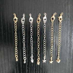 2pcs+star/heart/charm extension chain/tail chain-gold-plated earring extension chain-necklace extension chain-jewelry making
