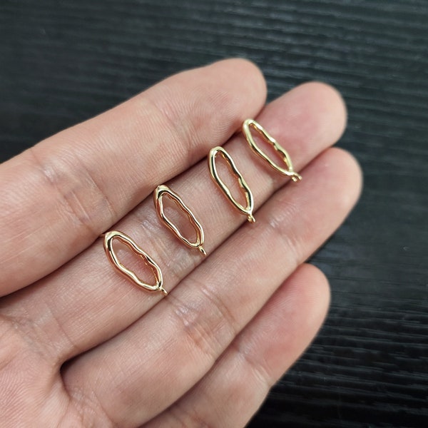 gold lips studs,Stud Earrings, Real 14K Gold Plated Earring Post, Earring Accessories, Charm Earrings Making, Jewelry Supplies