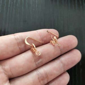 5 pairs of ear hooks-18k gold-plated butterfly earring hook-diy earring accessories hanging ring opening ring earhook jewelry material