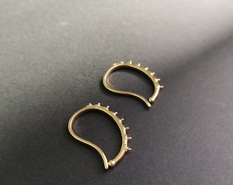 4 stuks gegalvaniseerde echte gouden parel trapas oorbel bevindingen, DIY oorbel instellingen, half geboorde parel gewone haak oorbel bevestigingen