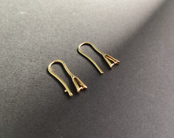 4st + vergulde 14k gouden parel oorhaken, trapas oorbel bevindingen, doe-het-zelf oorbel instellingen, half geboorde parel gewone haak oorbel bevestigingen
