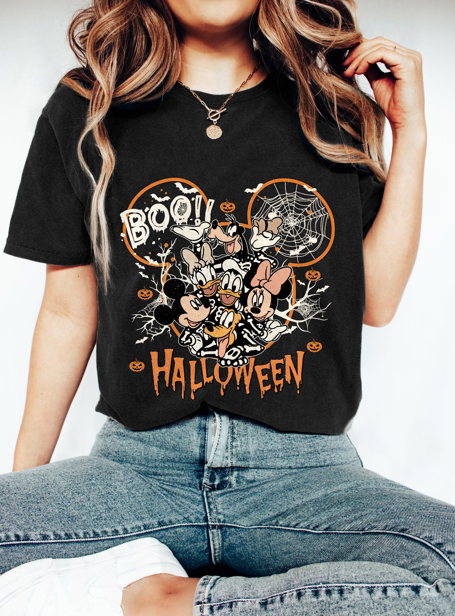 Discover Vintage Disney Halloween Mickey Et Ses Amis Mickeys Pas-si-effrayant Fête D"Halloween T-shirts Familiaux Assortis