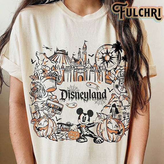 Disneyland Halloween Shirt, Mickey & Minnie Skeleton Halloween Shirt, Retro Magic Kingdom Shirt, Disney Halloween 2023 Shirt, Pumpkin Shirt