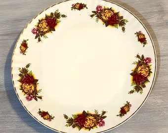 Vintage Crown Regal Porcelain Dinner Plate 26cm, Floral Roses