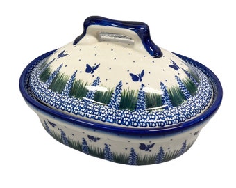 Baking dish with a lid- Ceramics Boleslawiec AC Polish Pottery