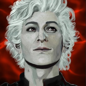 Baldur&#39;s Gate 3 Astarion Portrait Digital Art Print