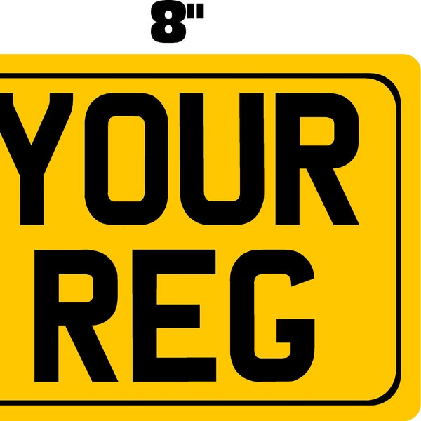 8” x 6” motorcycle Motor Bike Novelty number plate Free Postage reflective