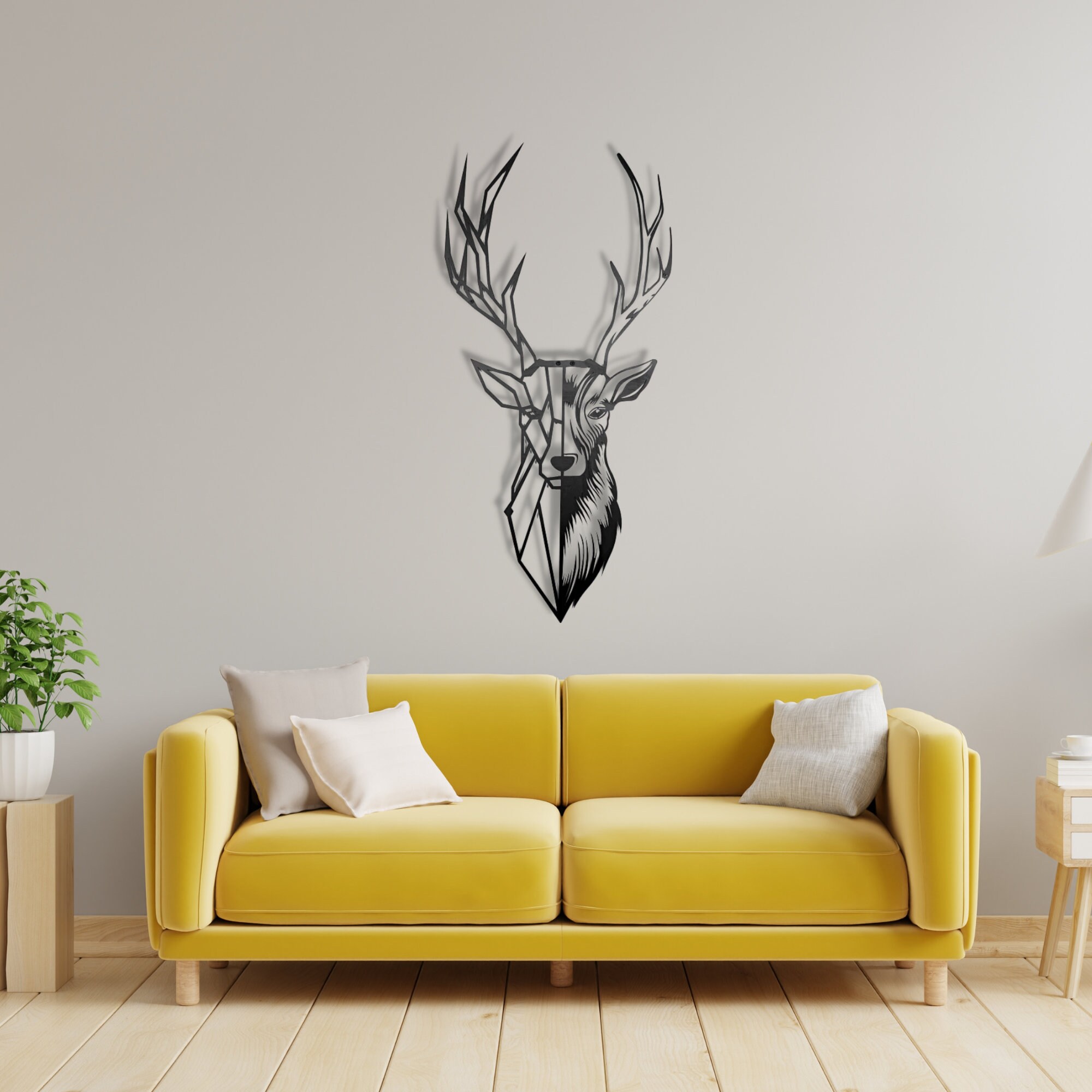 Metal Deer Wall Art Reindeer Wall Art Deer Wall Decor Black Etsy