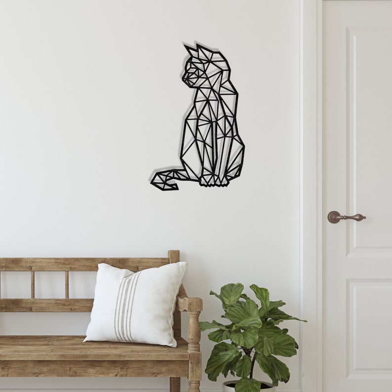 Cat Metal Wall Art Cat Wall Decor Animal Metal Wall Art Etsy