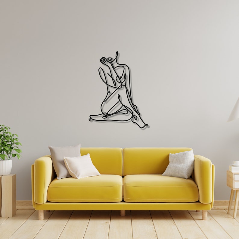 Woman Body Metal Wall Art Woman One Line Metal Wall Decor Etsy