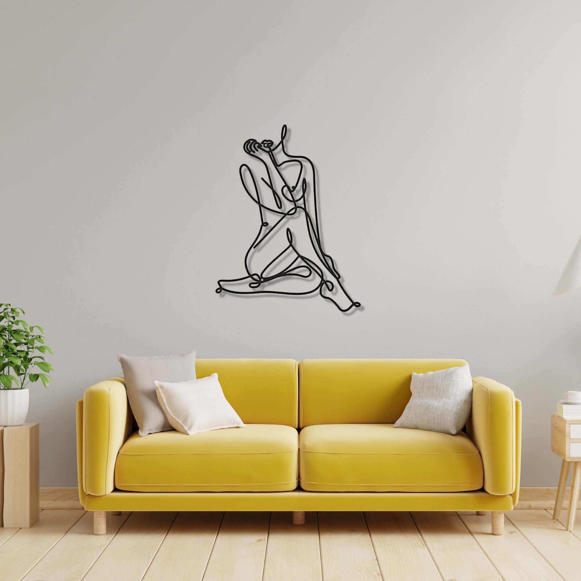 Woman Body Metal Wall Art Woman One Line Metal Wall Decor Etsy