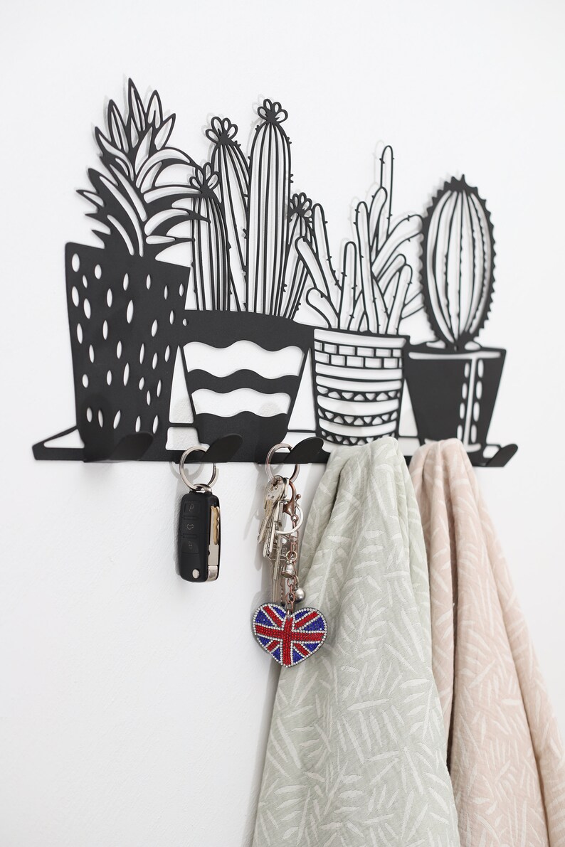 Metal Cactus Rack, Cactus Metal Wall Decor, Cactus Coat Rack, Cactus