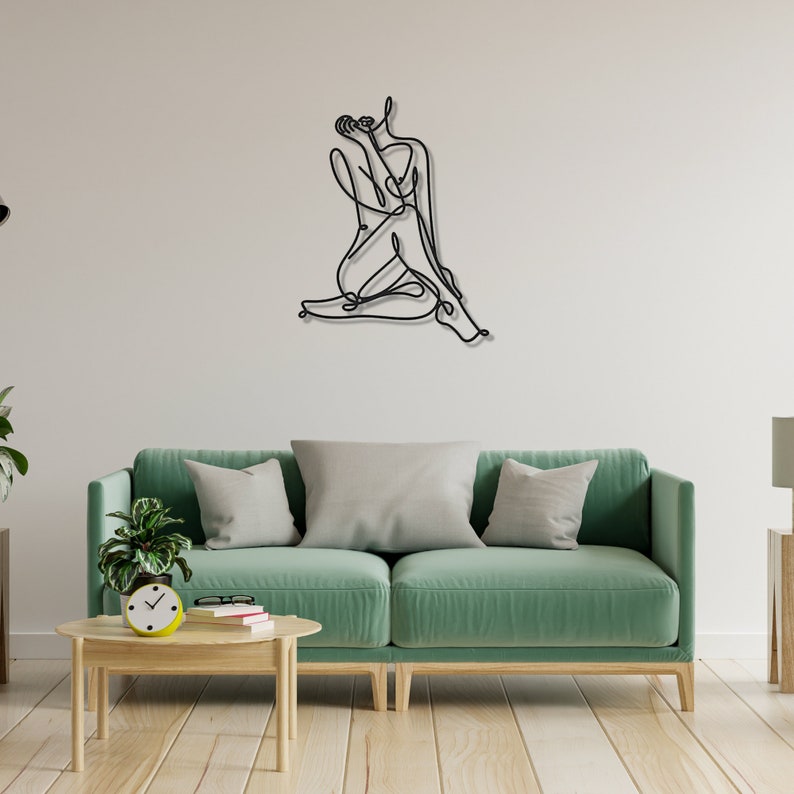 Woman Body Metal Wall Art Woman One Line Metal Wall Decor Etsy