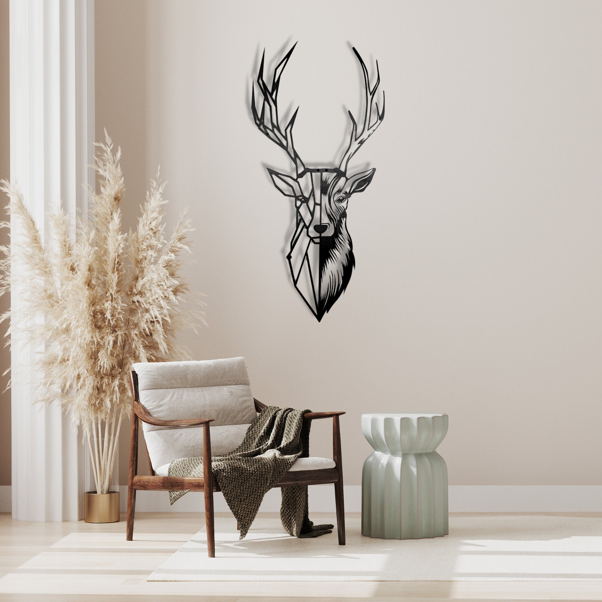 Metal Deer Wall Art Reindeer Wall Art Deer Wall Decor Black - Etsy