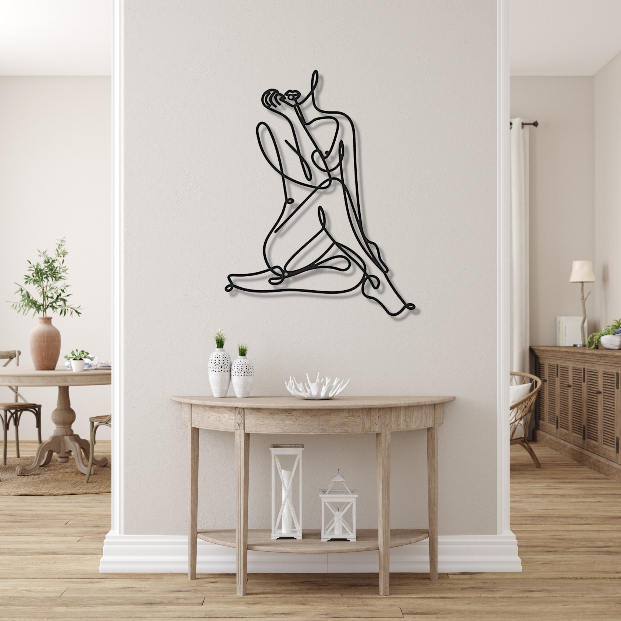 Woman Body Metal Wall Art Woman One Line Metal Wall Decor Etsy