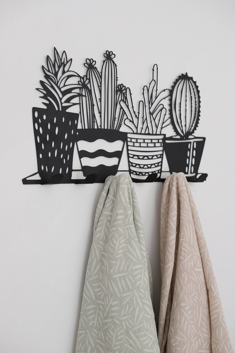Metal Cactus Rack, Cactus Metal Wall Decor, Cactus Coat Rack, Cactus