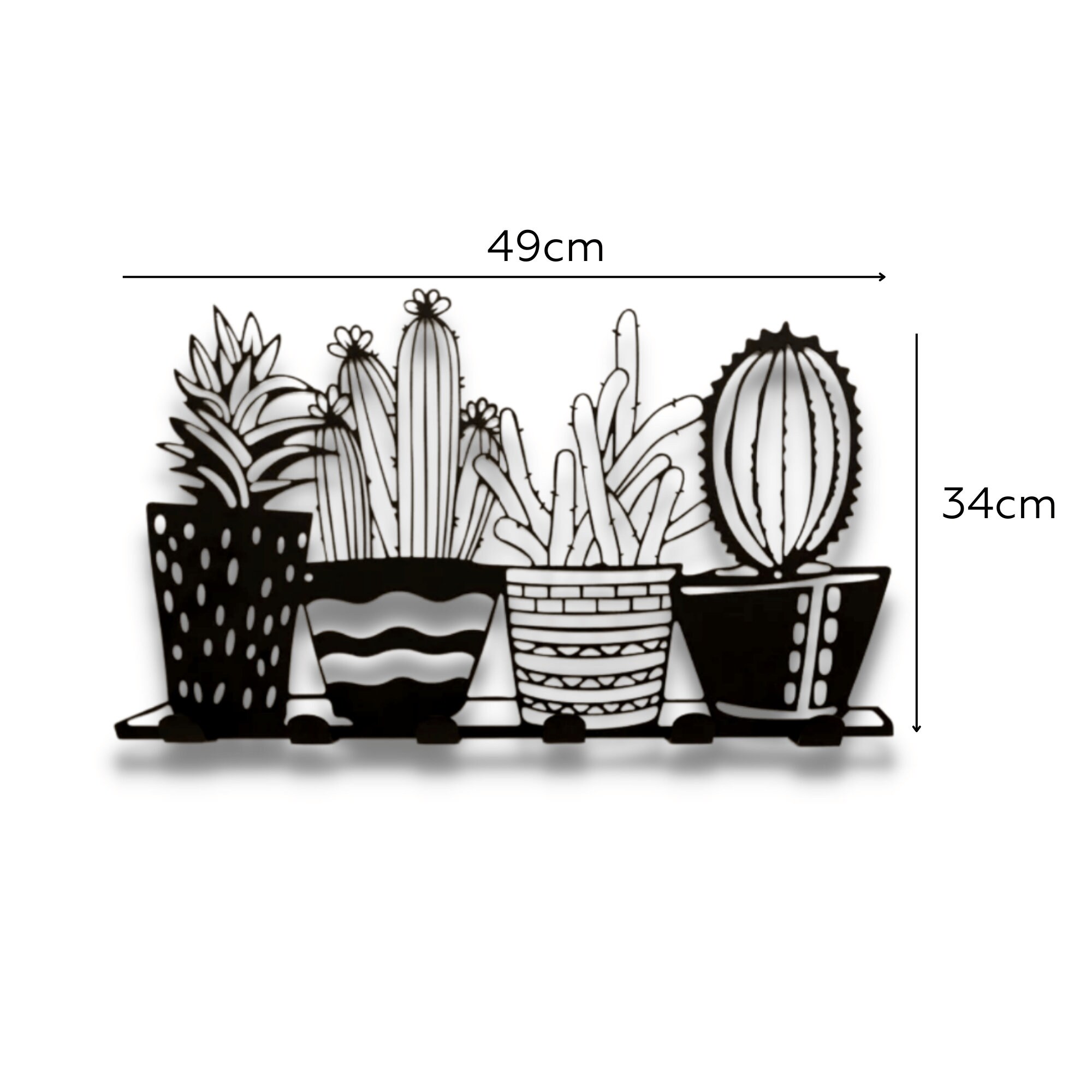 Metal Wall Cactus Coat Rack Metal Wall Decor Cactus Wall Etsy