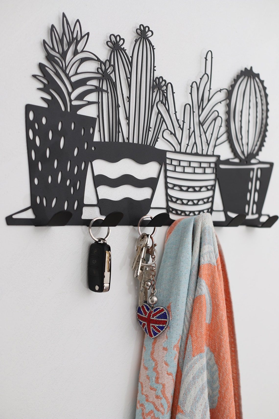 Metal Cactus Rack Cactus Metal Wall Decor Cactus Coat Rack Etsy