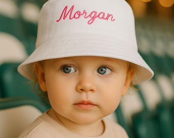 Sombrero de cubo personalizado para bebé, sombrero de sol bordado personalizado para niño pequeño, sombrero de playa de verano para bebé, regalo para niña y niño, sombrero de fiesta para niños, regalos para bebé
