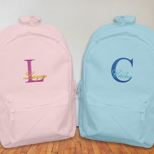 Sac à dos brodé pour tout-petit, mini sac à dos brodé avec lettre, cartable pour la rentrée des classes, sac personnalisé pour garçons, cartable pour filles